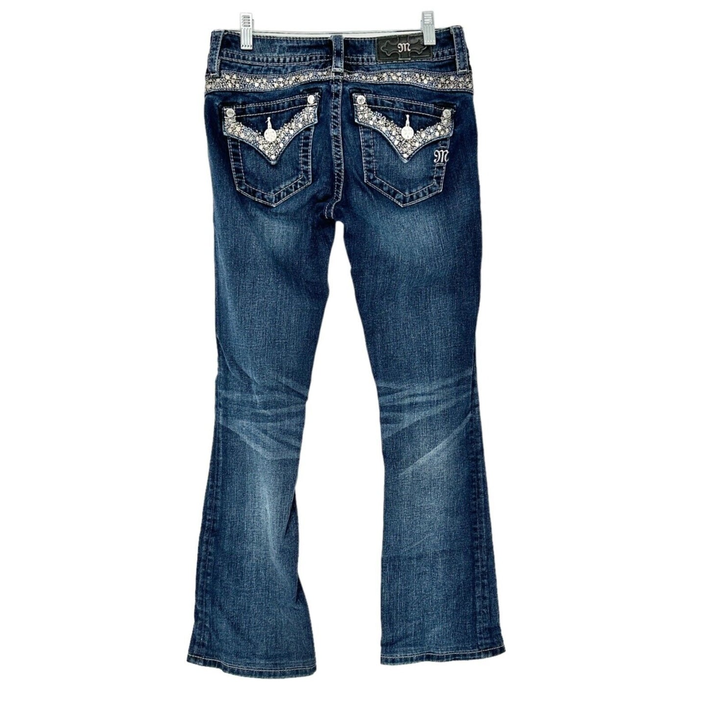 Miss Me Jeans Women's 26 Mid-Rise Boot Cut 5 Pocket Embellished EUC