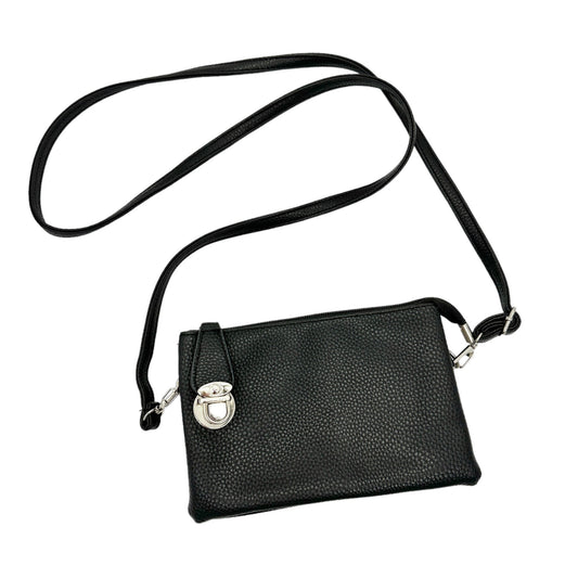 Crossbody Bag Purse Handbag Black Adjustable Strap Zipper Pockets