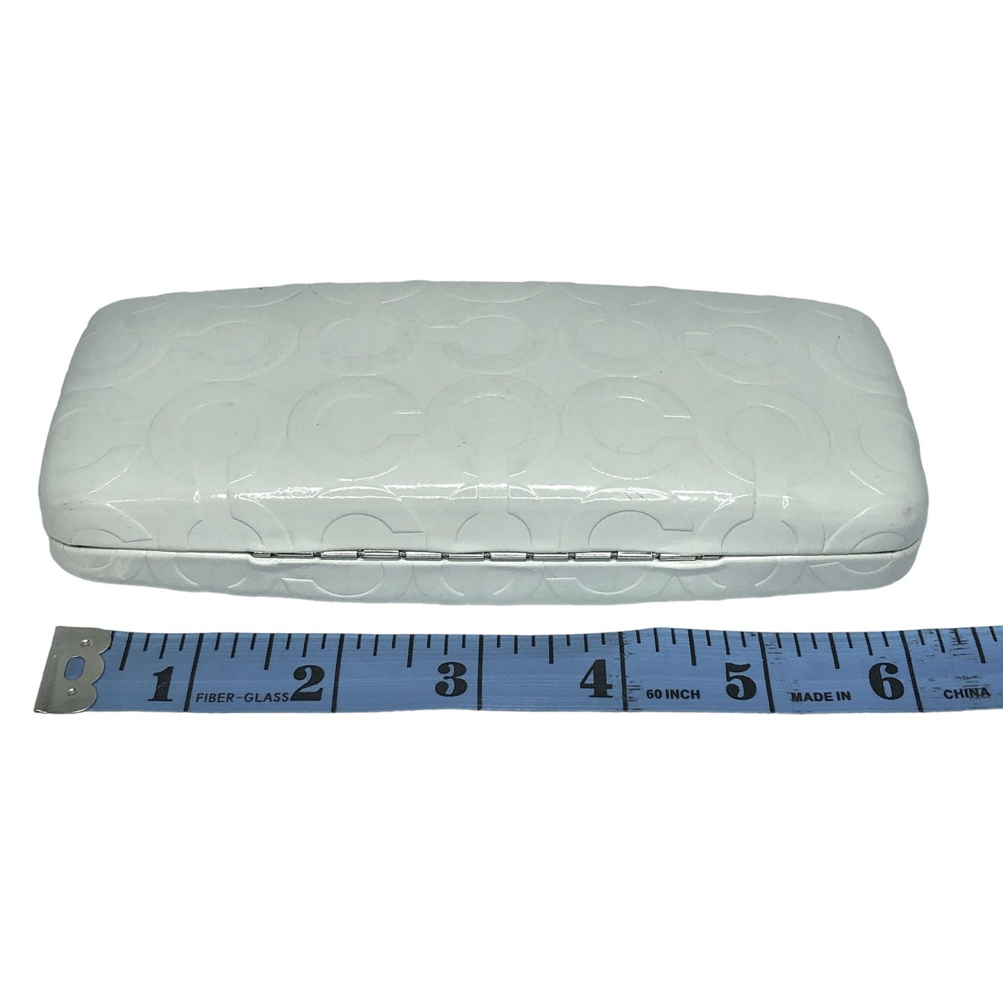 Coach Authentic White Eyeglass Case 7" long hard shell Preowned