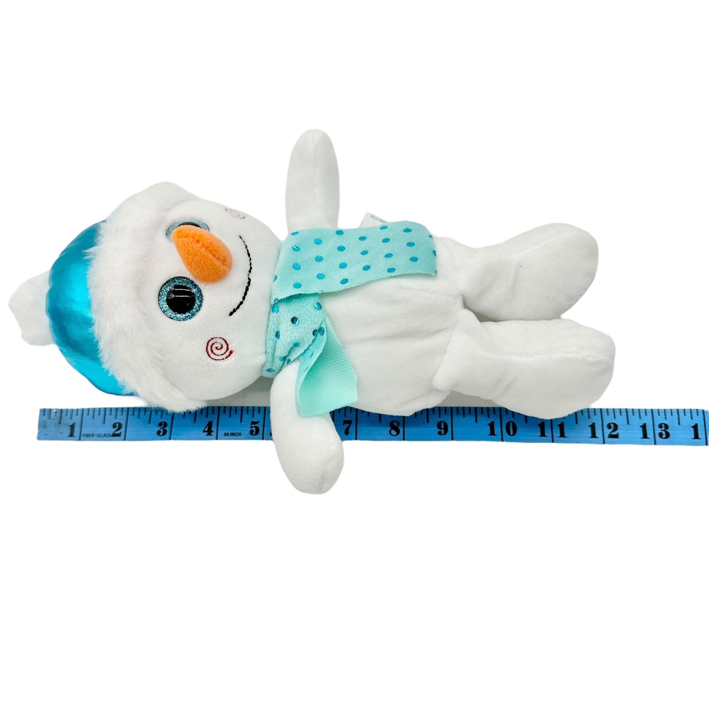 Walmart Snowman Plush Toy 10" With Blue Hat Scarf All Ages Polyester Fiber