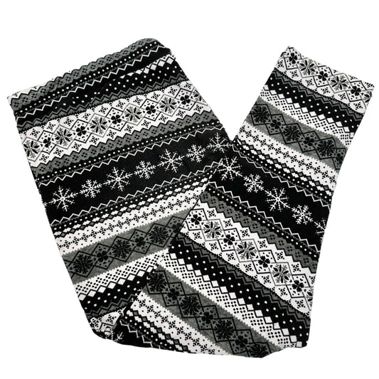 Time And Tru Leggings XXXL 3XG 22 Black White Gray Fair Isle Look