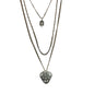 Chloe + Isabel 3 Part Convertible Necklace Crystals Brass Leaf EUC
