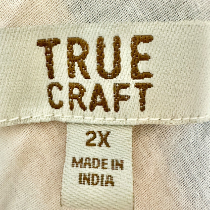True Craft Dress 2X Multicolor Chevron Stripe Sleeveless w Pockets Cotton Lined