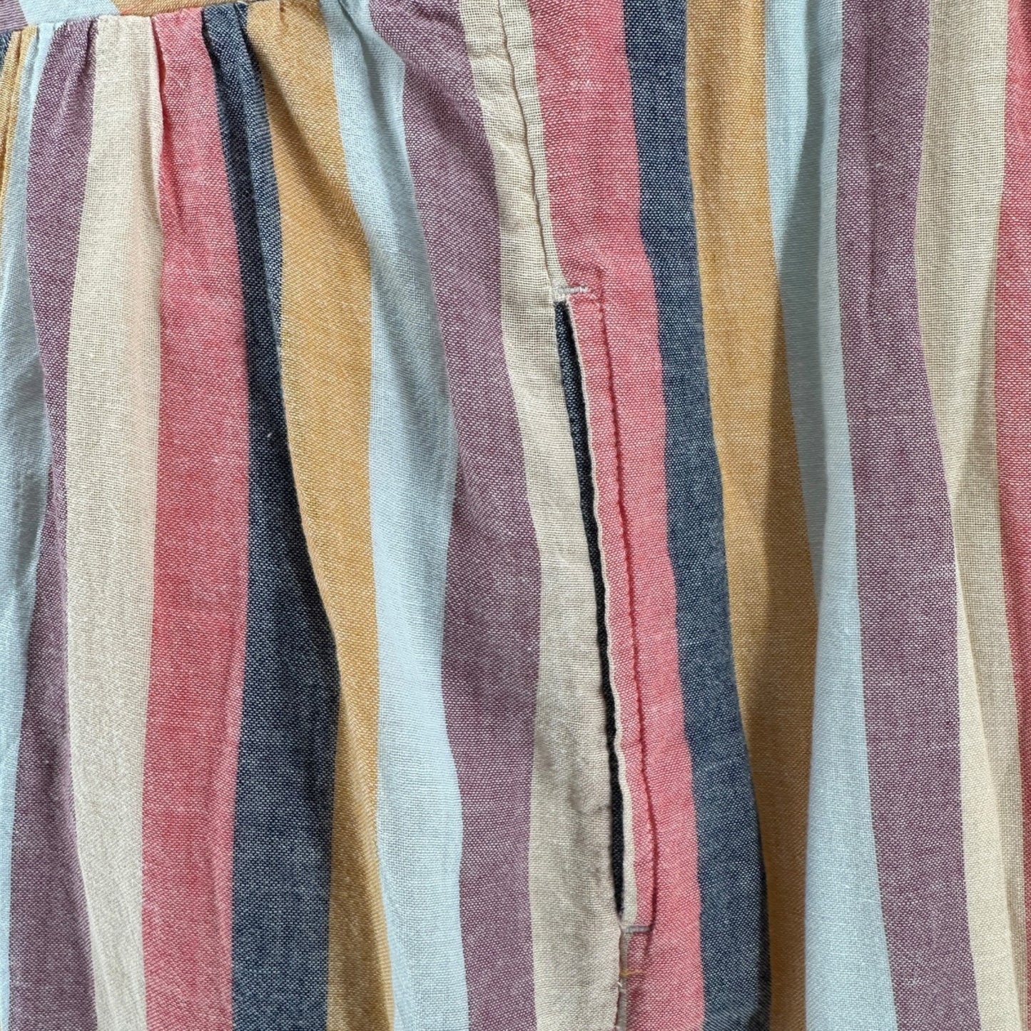 True Craft Dress 2X Multicolor Chevron Stripe Sleeveless w Pockets Cotton Lined