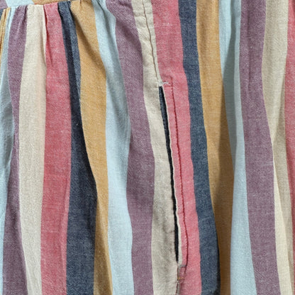 True Craft Dress 2X Multicolor Chevron Stripe Sleeveless w Pockets Cotton Lined