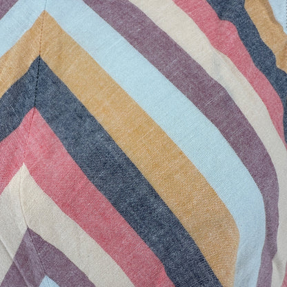 True Craft Dress 2X Multicolor Chevron Stripe Sleeveless w Pockets Cotton Lined