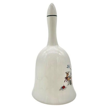 Christmas Ming Pao Woodland Ceramic Bell Festive Tree and Animals Design 6 inch