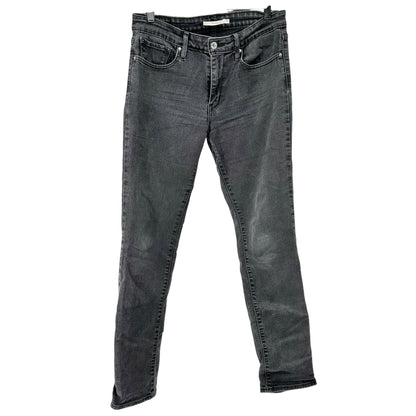 Levis 712 Slim Fit Denim Jeans Womens Size 30 Faded Black Cotton Blend