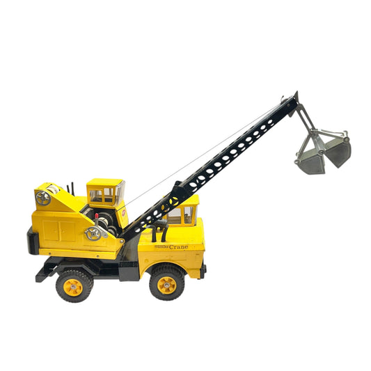 Vintage 1970s Tonka Yellow Mighty Crane Truck Metal Construction Toy Collectible