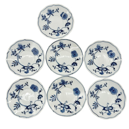 Blue Danube Japan Porcelain Demitasse Cups w Saucers Set Of 6 Blue White Floral