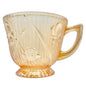 Jeannette Iris & Herringbone Marigold Handled Footed Cup 4 oz Carnival Glass