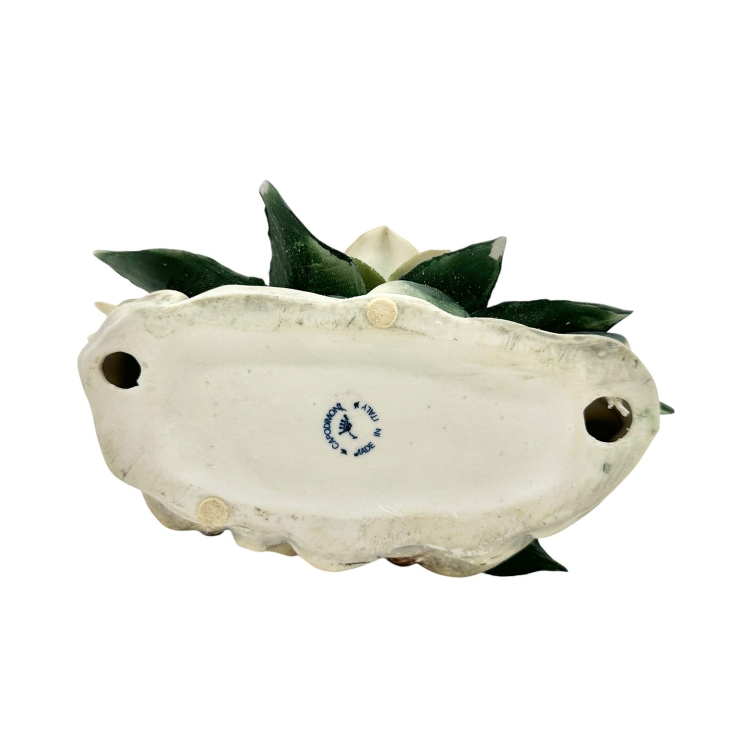 Capodimonte Porcelain White Gardenia Floral Figurine Made In Italy 8x7x5 inches