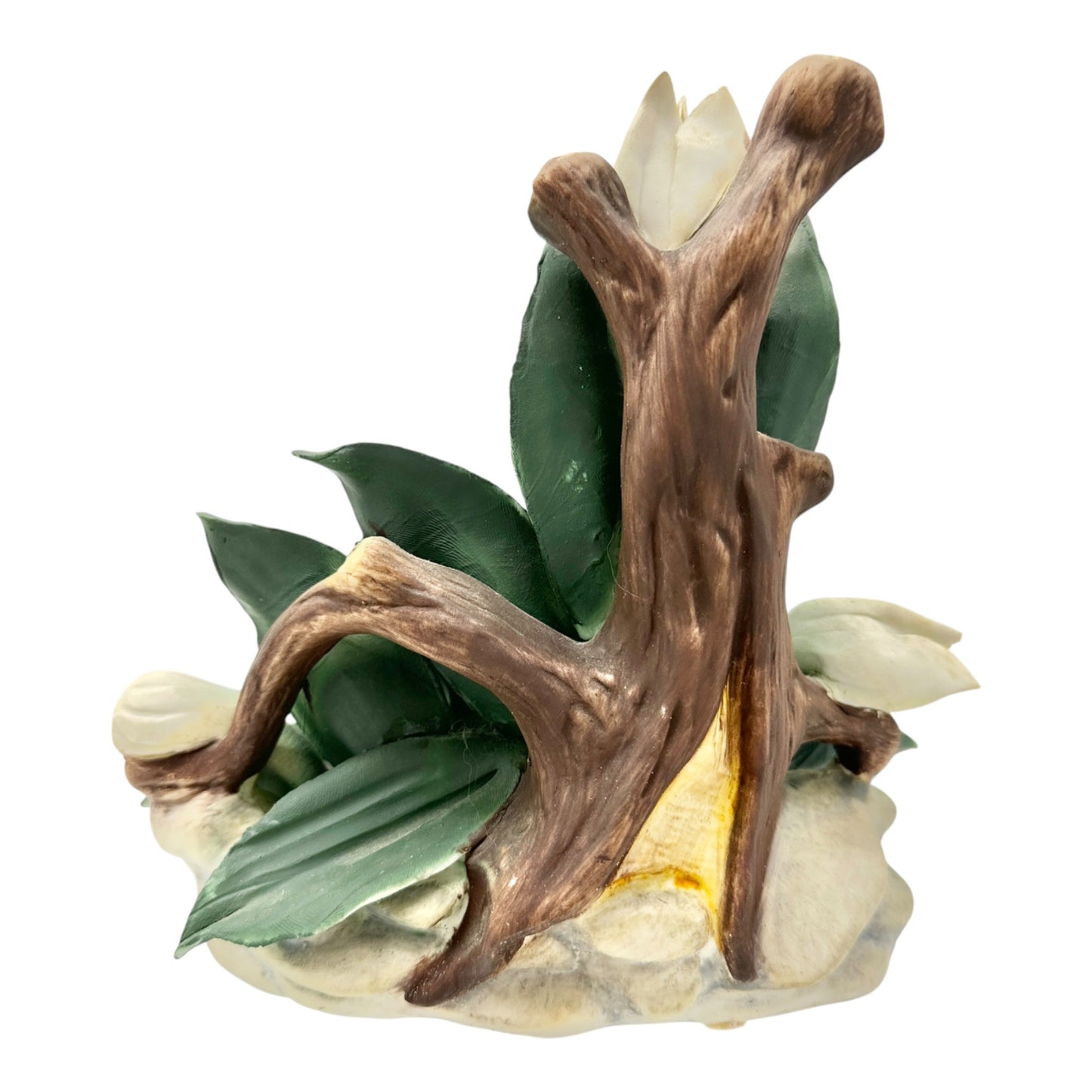 Capodimonte Porcelain White Gardenia Floral Figurine Made In Italy 8x7x5 inches