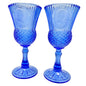 Avon Set of 2 Drinking Glasses Goblets 8 oz Blue George Washington Excellent