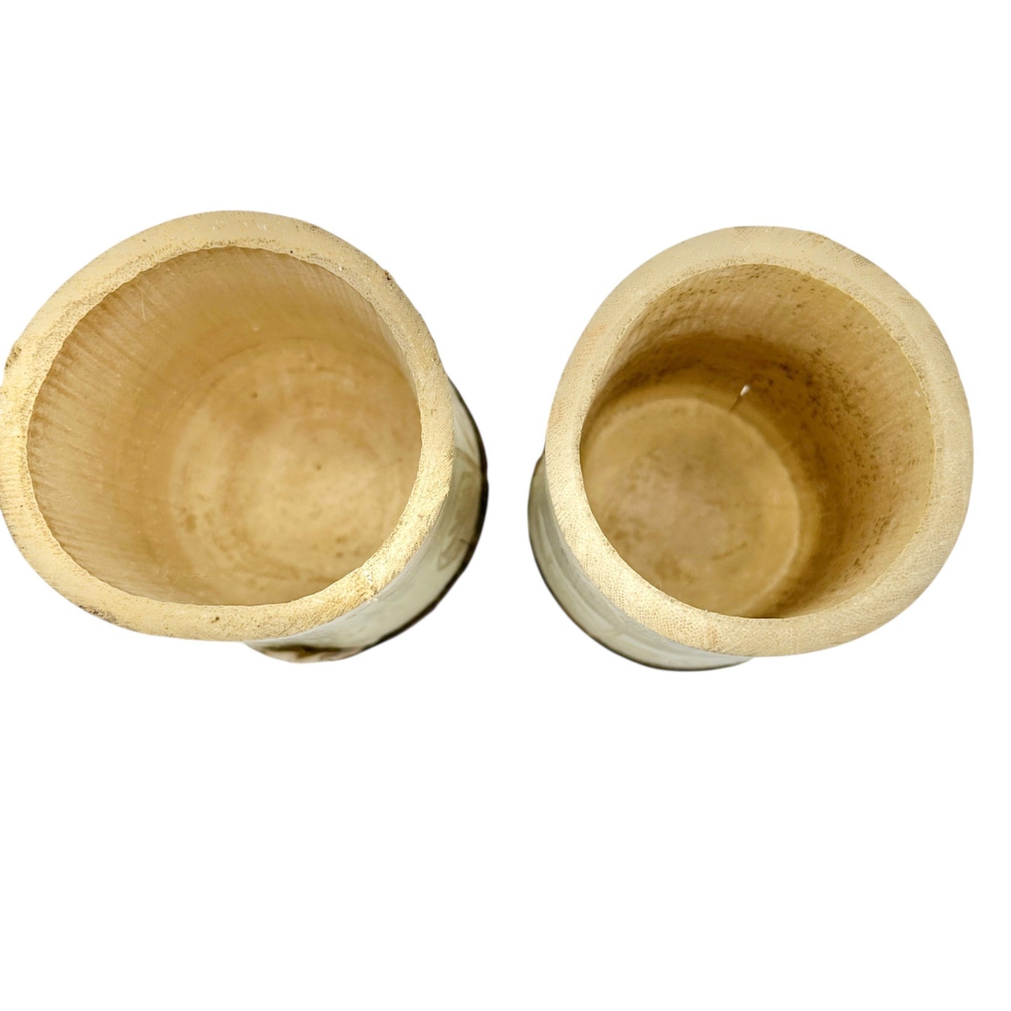 Jamaican Handcrafted Bamboo Cups Coconut Bowl 3pc Set Floral Engravings