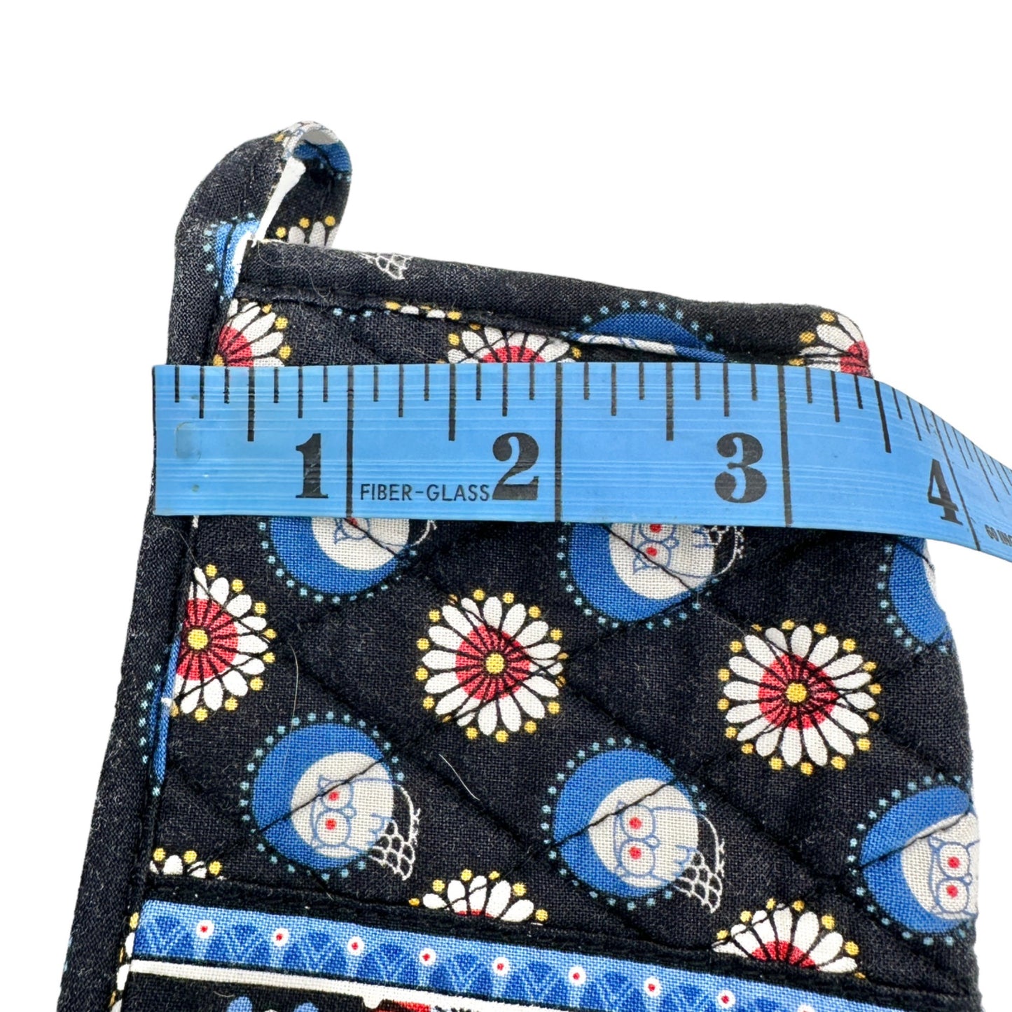 Vera Bradley Night Owl Make Up Bag 9 x 3.5 x 2 Black Blue Red EUC