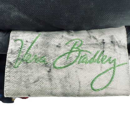 Vera Bradley Night Owl Make Up Bag 9 x 3.5 x 2 Black Blue Red EUC