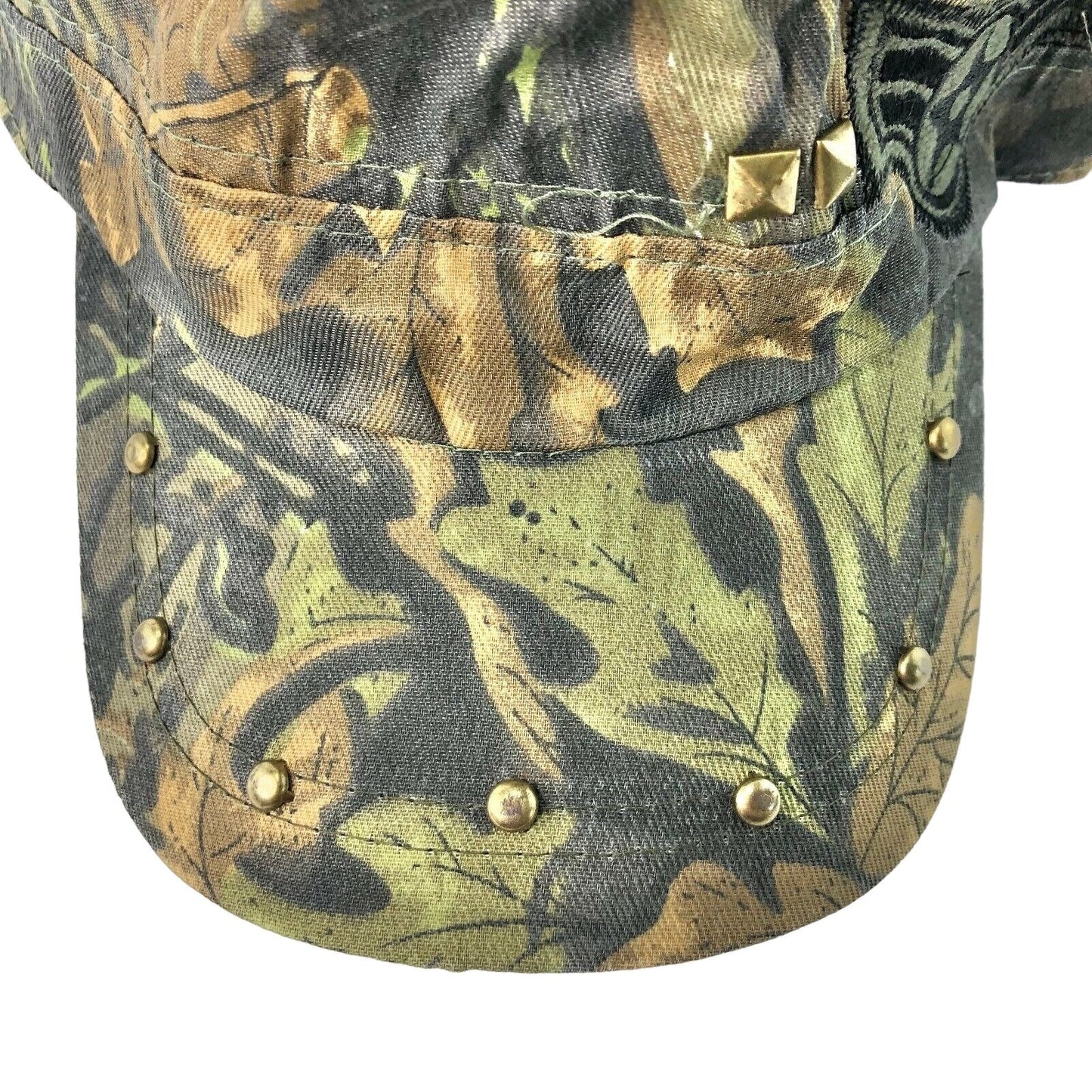 Camo Hat Cap with 2 Army Lanyards Military Style Metal Accents New