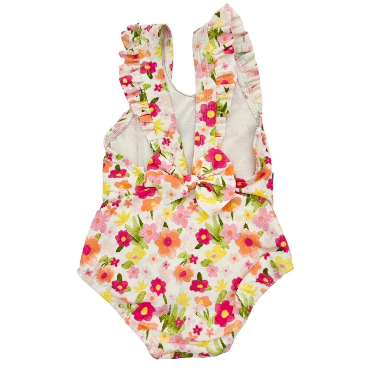 Gymboree Baby 3-6 mos Swimsuit with matching Hat Floral Design