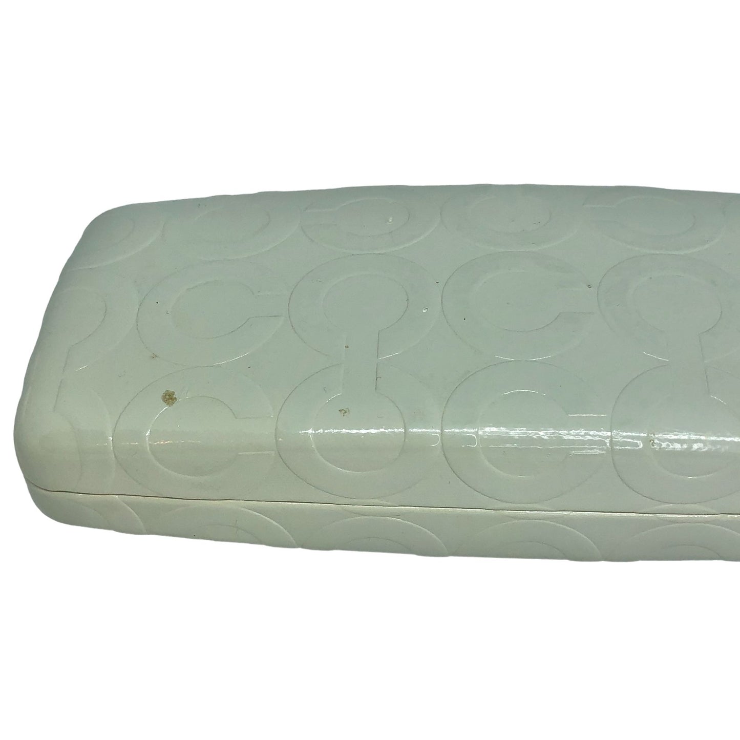 Coach Authentic White Eyeglass Case 7" long hard shell Preowned