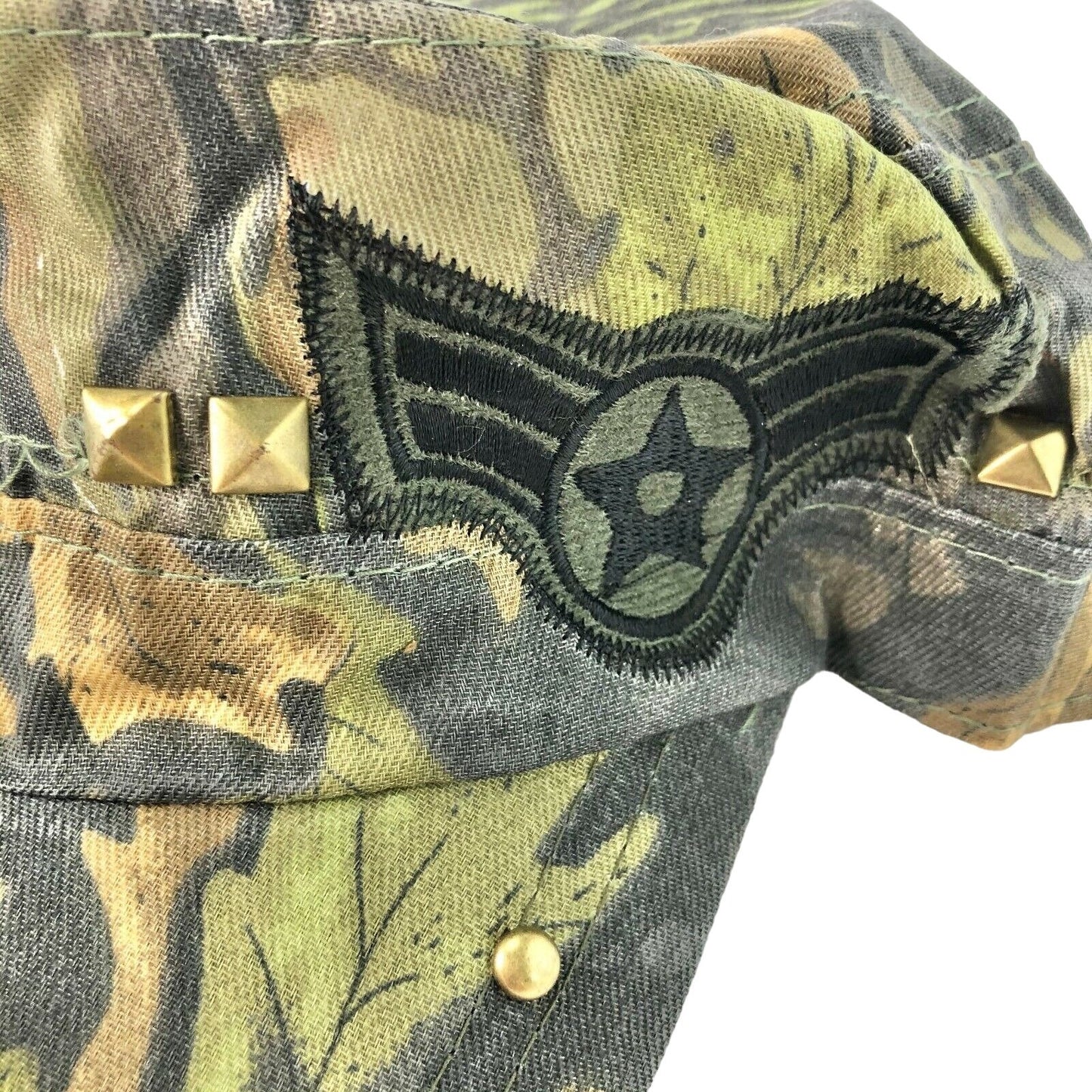 Camo Hat Cap with 2 Army Lanyards Military Style Metal Accents New