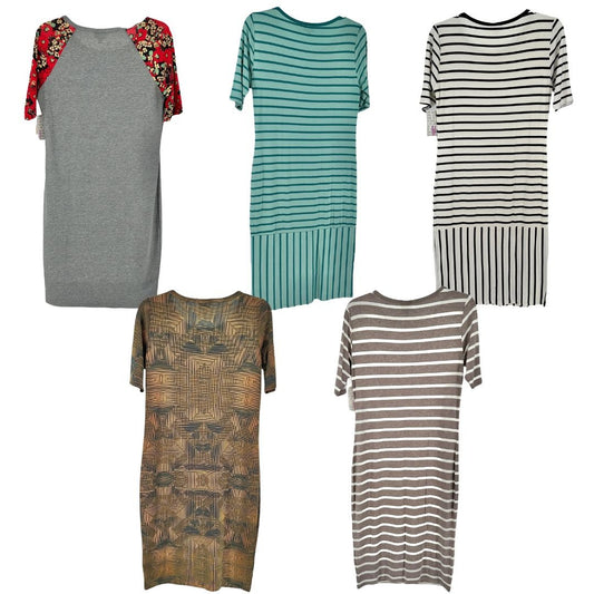 LuLaRoe Retired Julia Bundle of 5 Medium Dresses all NWT Multicolors