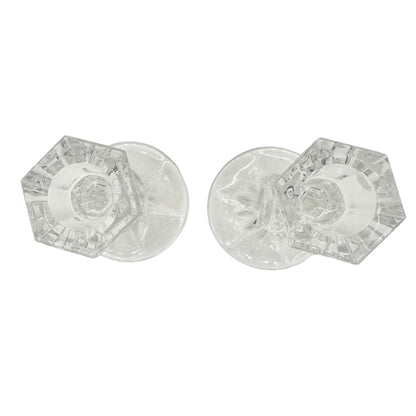 Set of 2 Vintage Taper Crystal Candle Holders 6.5 inch EUC