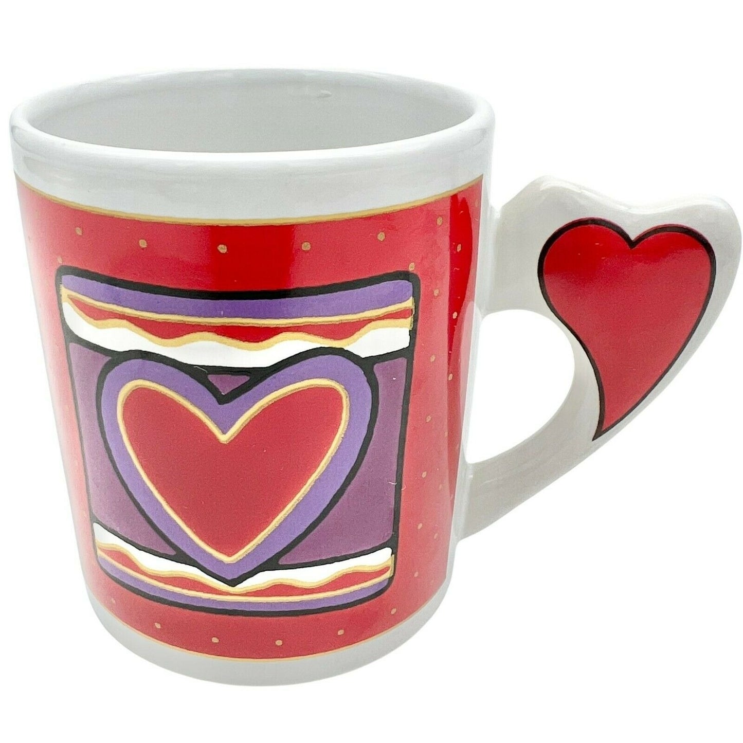 Heart Mug with Heart Handle 6oz White Mug Valentines Lovers