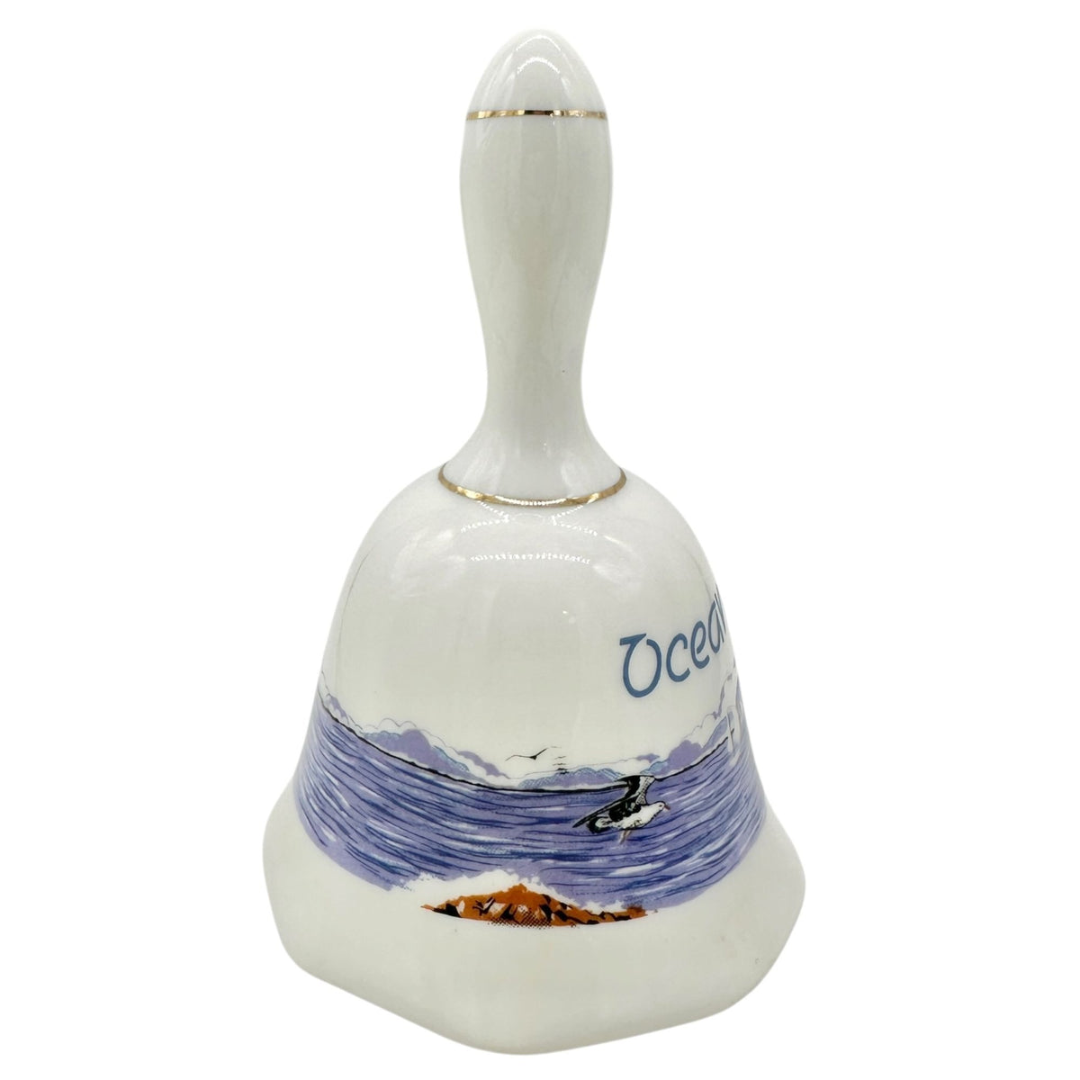 Ocean City Maryland Souvenir Ceramic Bell with Seagull Lighthouse Design 4.5"