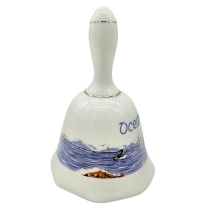 Ocean City Maryland Souvenir Ceramic Bell with Seagull Lighthouse Design 4.5"