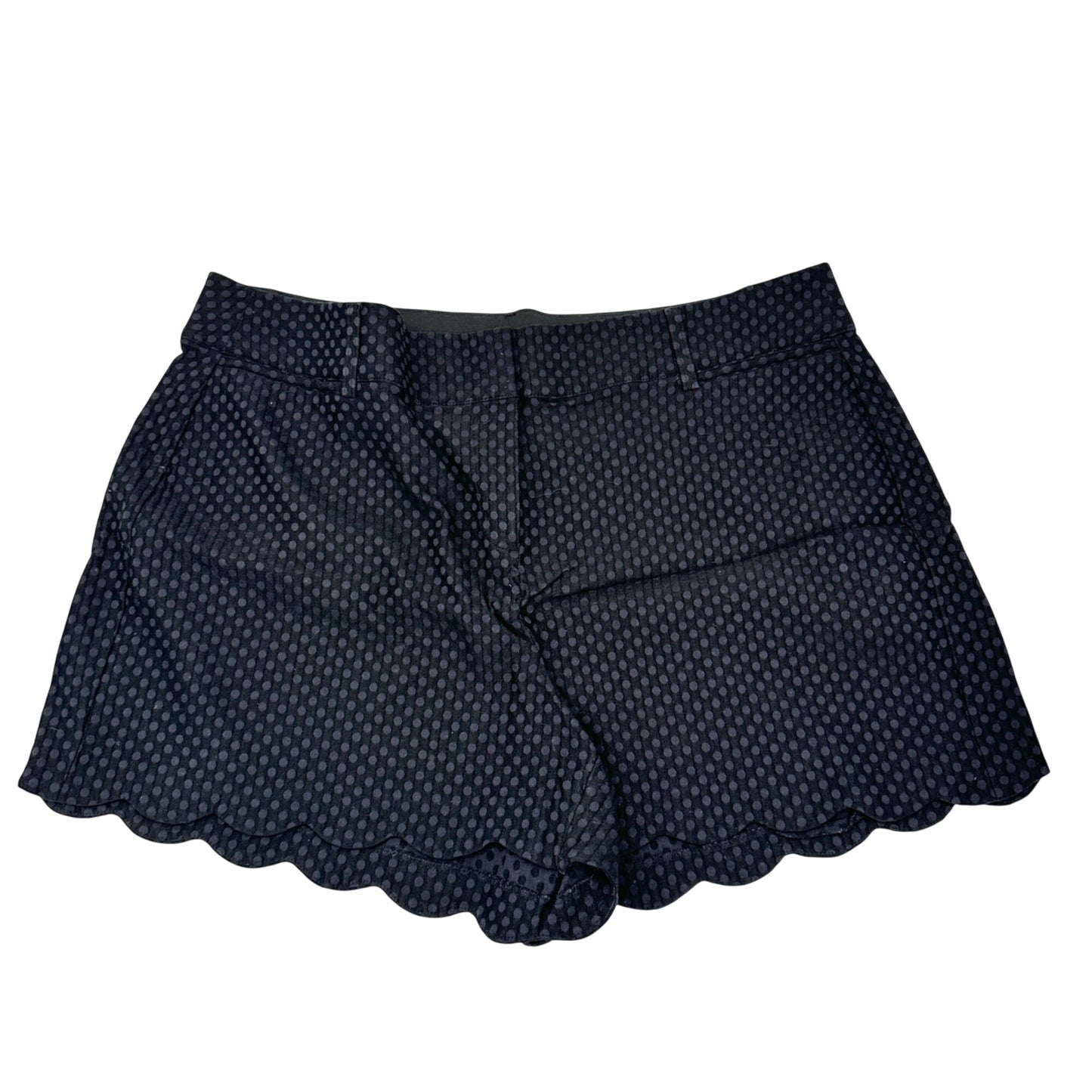 Lane Bryant The Allie Scalloped Hem Polka Dot Shorts Womens Size 20 Black Gray