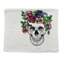 Floral Sugar Skull Cotton Kitchen Towel White With Vibrant Print 14.5” X 23.5”