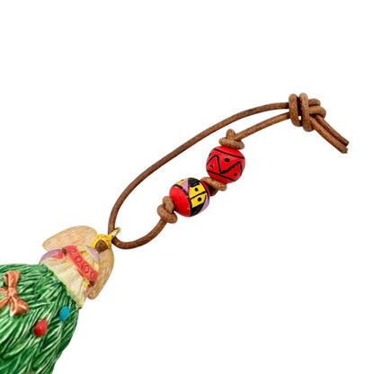 Vtg 2000 Hallmark Keepsake Ornament Angel Blessed Tree Beaded Leather Strap