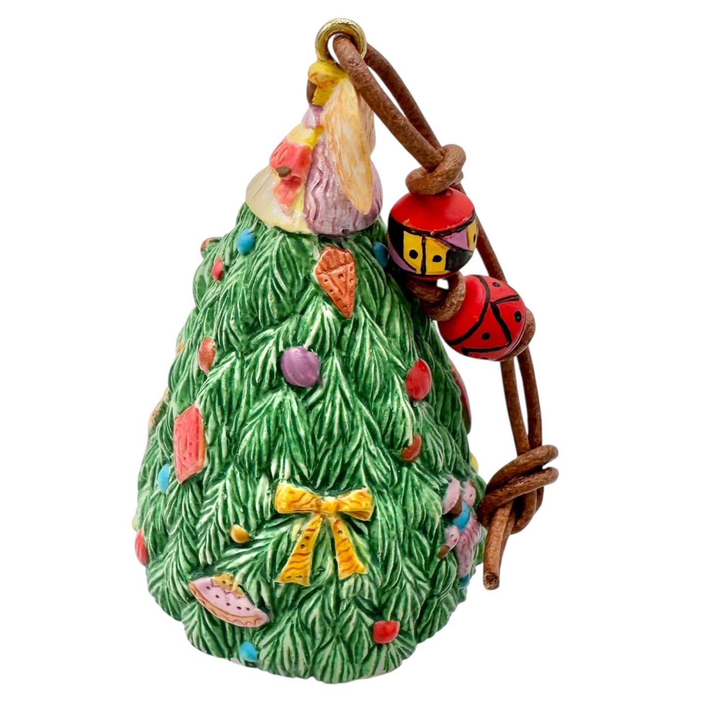 Vtg 2000 Hallmark Keepsake Ornament Angel Blessed Tree Beaded Leather Strap