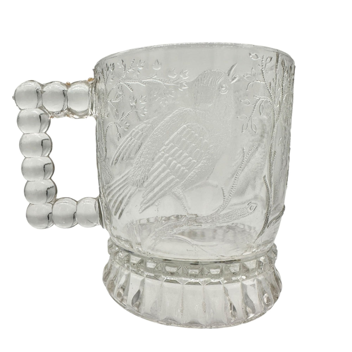 Bird and Branch Mug Childs Tableware Clear EAPG Bryce US Glass Co Vintage 4"H