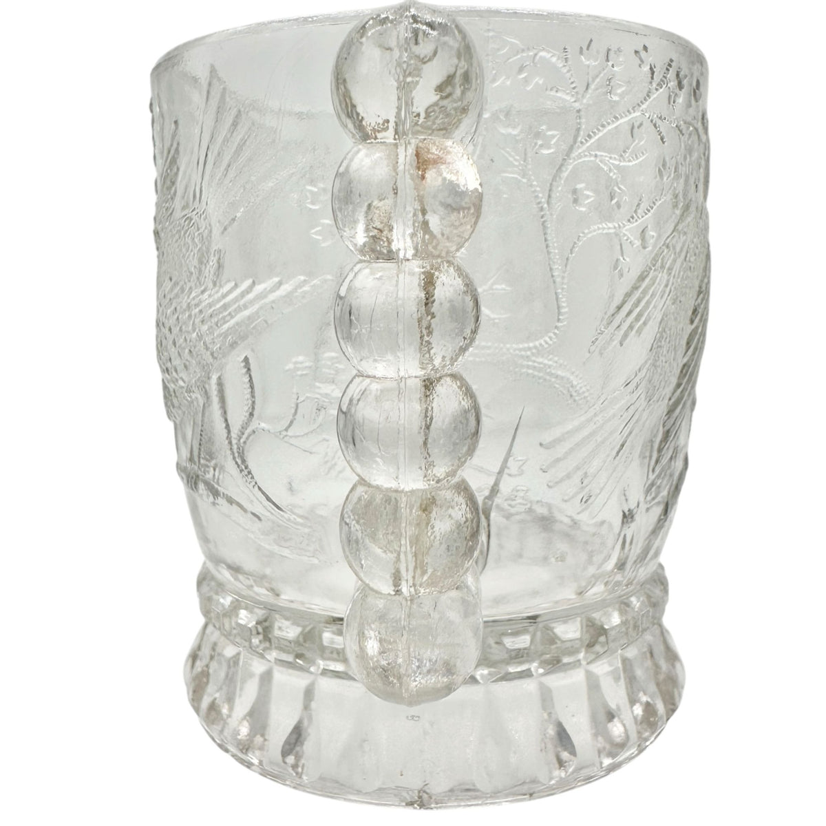 Bird and Branch Mug Childs Tableware Clear EAPG Bryce US Glass Co Vintage 4"H