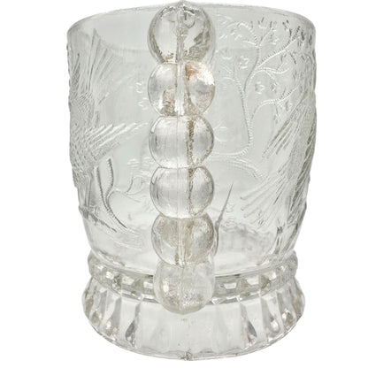 Bird and Branch Mug Childs Tableware Clear EAPG Bryce US Glass Co Vintage 4"H