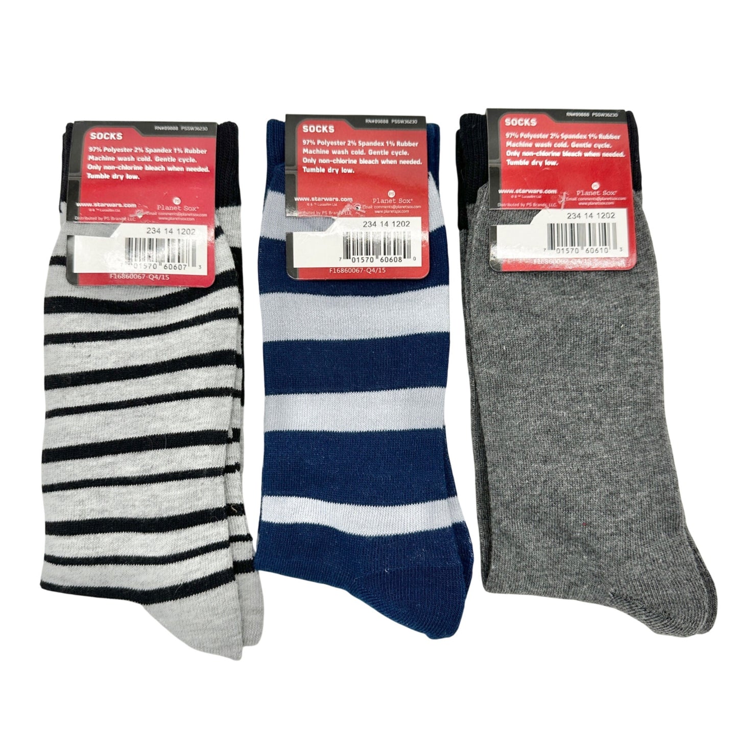 Star Wars Character 3 pr Socks Set Mens Size 10-13 R2D2 Stormtrooper Darth Vader