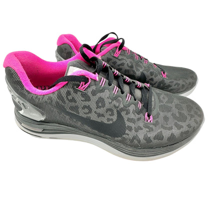 Nike Lunarglide 5 H2O Repel Running Shoes Womens Size 9.5 Gray Pink Lightweight