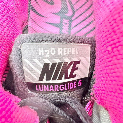 Nike Lunarglide 5 H2O Repel Running Shoes Womens Size 9.5 Gray Pink Lightweight