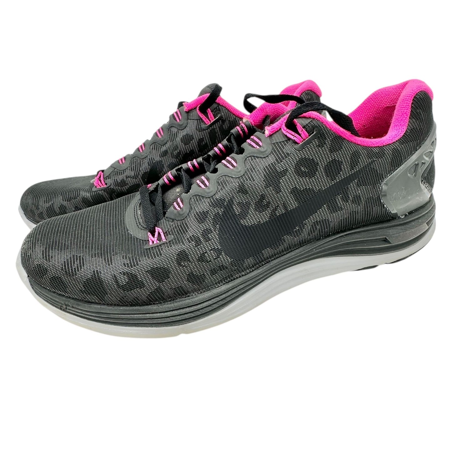 Nike Lunarglide 5 H2O Repel Running Shoes Womens Size 9.5 Gray Pink Lightweight