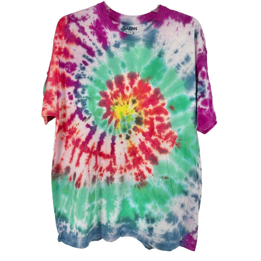 Gildan Tie-Dye T-Shirt XL Unisex Tagless SS Multi-Color Cotton