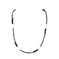 Handcrafted Beaded Necklace White Black Silver Beads Simply Elegant NEW