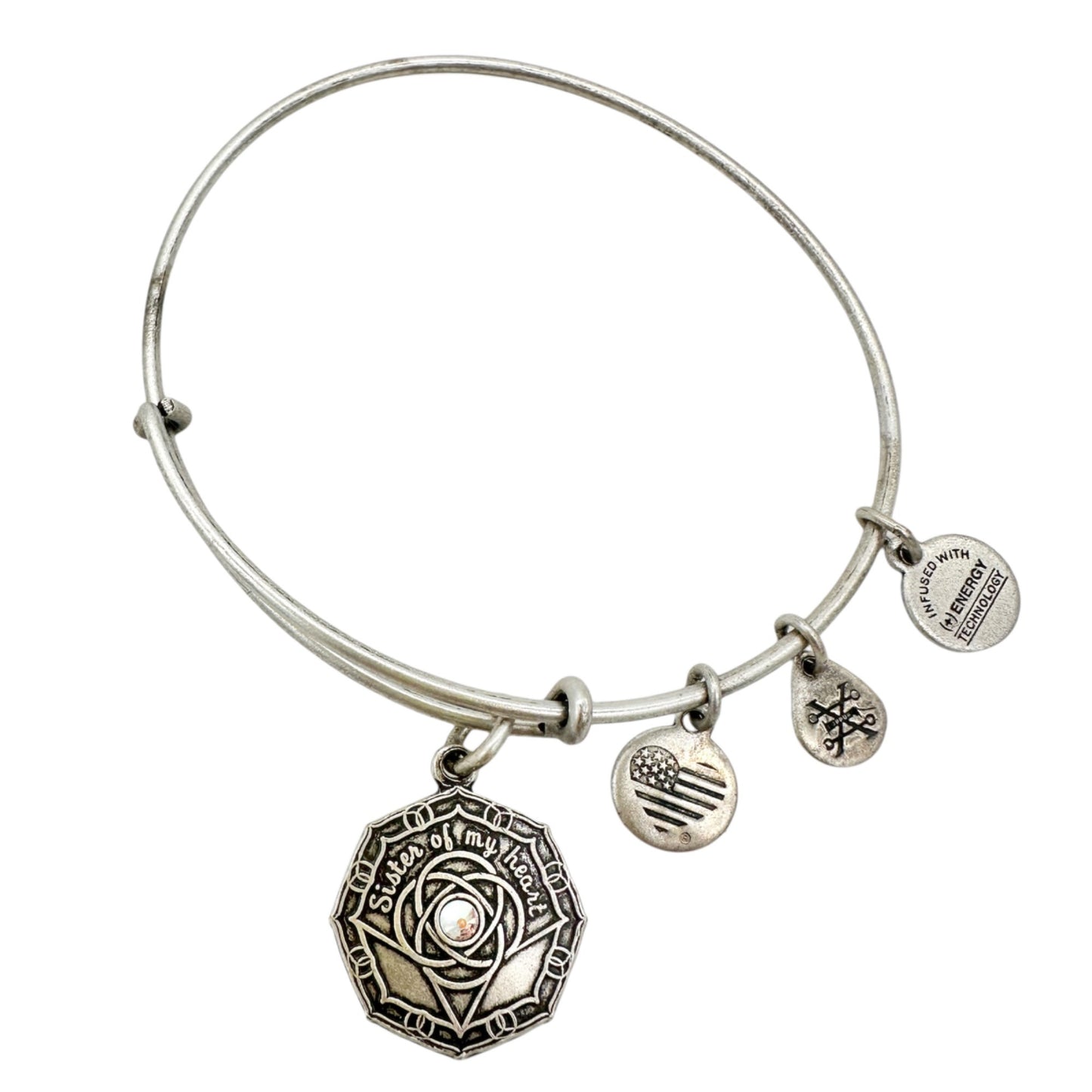 Alex and Ani Bracelet 2017 Bridesmaid Sister of My Heart Silvertone