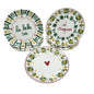 Fragonard 6 pc Porcelain Dessert Plates White Red Green Yellow French Design 6in