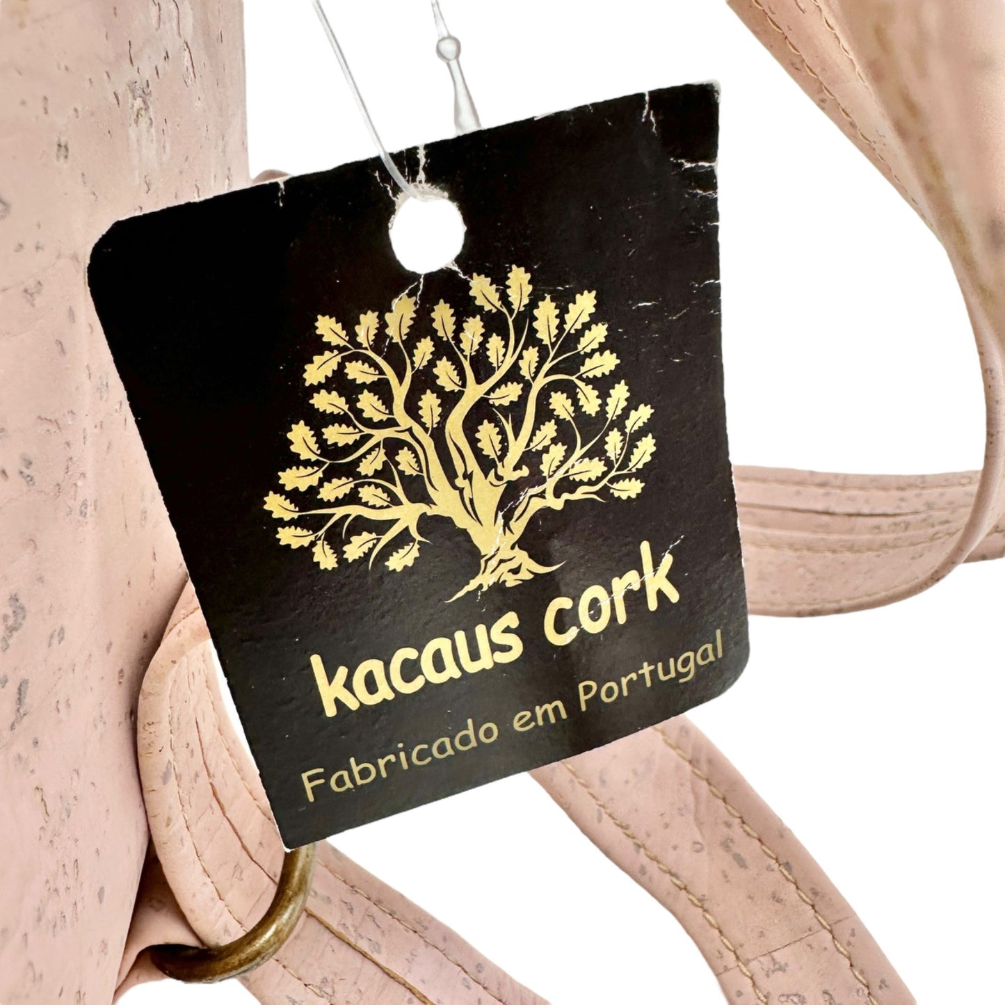 Kacaus Cork Leather Small Backpack Purse Pink Floral Portuguese Cork NWT