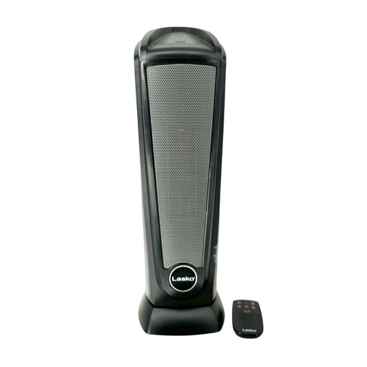 Lasko Ceramic Tower Heater With Remote Control Black Slim Space Efficient