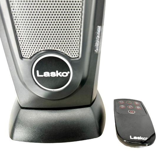 Lasko Ceramic Tower Heater With Remote Control Black Slim Space Efficient