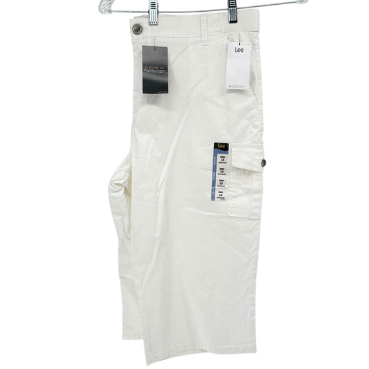 Lee Flex-To-Go Skimmer Capri Pants Womens 18M White Mid Rise Cargo Pockets