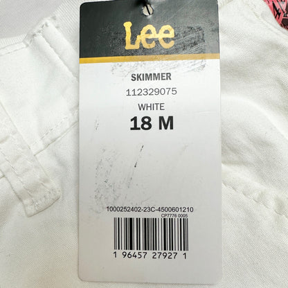 Lee Flex-To-Go Skimmer Capri Pants Womens 18M White Mid Rise Cargo Pockets